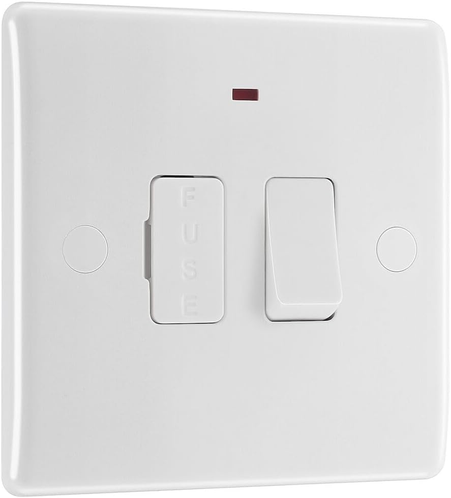 BG Electrical 13A Switched Fused Connection Unit LED Indicator Nexus 800 White