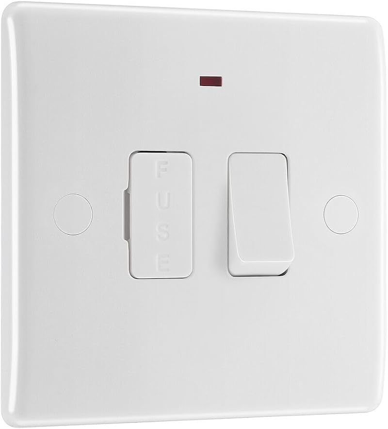 BG Electrical 13A Switched Fused Connection Unit LED Indicator Nexus 800 White