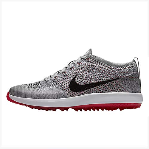 Nike Men's Flyknit Racer G Golf Shoes (13 M US, Wolf Grey/Black-Pure Platinum-White)