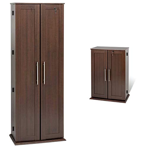 Espresso Grande Locking Media Storage with Shaker Doors
