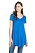Frumos Womens Tunic Short Sleeve V-Neck Top Made In USA