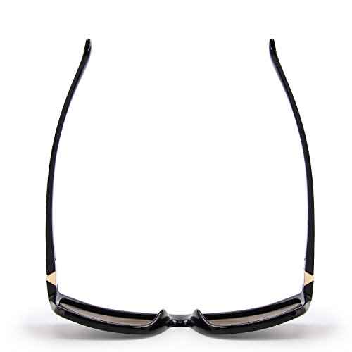 MERRY'S Men Polarized Sunglasses Fashion Male Sun glasses 100% UV Protection S8225 (Black, 58)