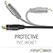 FosPower (15 Feet) 24K Gold Plated Toslink to Mini Toslink Digital Optical S/PDIF Audio Cable with Metal Connectors & Strain-Relief PVC Jacket