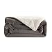 Sherpa Fleece Blanket Throw, Bed Blanket for Winter | Plush Microfiber Lightweight Travel Blanket Cozy Softest Warm Thick | Thermal Fuzzy Blanket for Teen Girls | Best Gift for Moms Grey 50x60