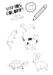 Livro Atividade Escolar Imprimível Preta e Branca de Animais para Colorir