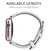JSGJMY Apple Watch Band 38mm Women Leather Replacement Strap for iWatch Series 2 Series 1 Edition Sport(38mm White+gold Buckle)