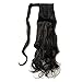 Wrap Around Synthetic Ponytail One Piece Heat Resistant Magic Paste Pony Tail Long Wavy Curly Soft Silky for Women Lady Girls 17'' / 17 inch (natural black)