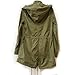 Easy Leisure Girl Army Green Military Parka Button Trench Hooded Coat Jacket
