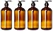 32 Ounce Glass Pump Dispenser Bottle, Large Amber Container with Pump for Shower and Bath Shampoo Soap Conditioner Lotion - 1 Liter - by Kitchentoolz