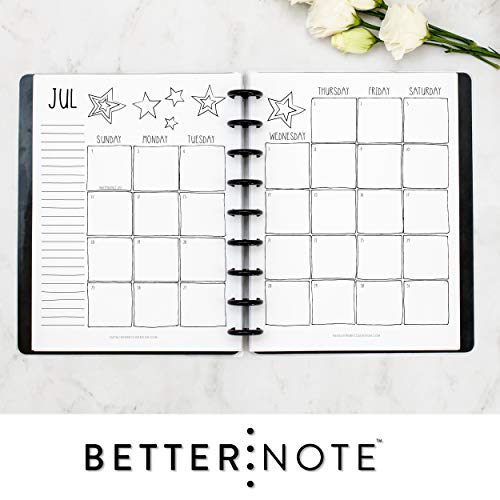 BetterNote July 2021 June 2022 Academic Monthly Calendar Refill for 9