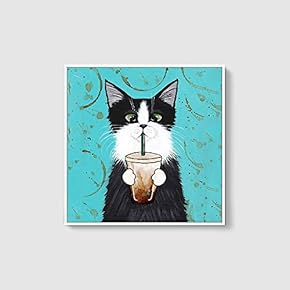 Framed Canvas Wall Art for Living Room, Bedroom Whimsical Animal Illustration V Canvas Prints for Home Decoration Ready to Hang - 16x16 inches