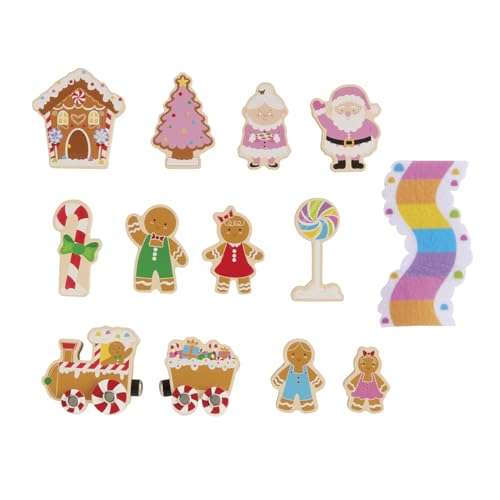 Mud Pie Kids Christmas Gingerbread Wood Toy Set