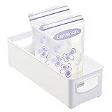 mDesign Baby Food Kitchen Refrigerator Cabinet or Pantry Storage Organizer Bin with Handles for Breast Milk, Pouches, Jars, Bottles, Formula, Juice Boxes â€“ BPA Free, 10