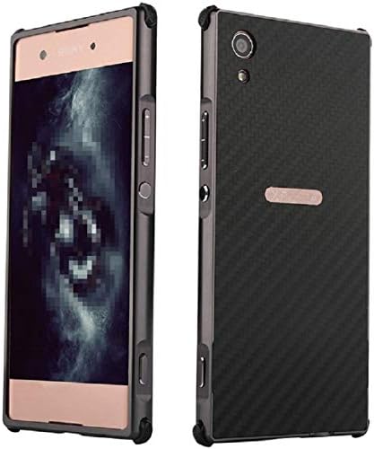 Sony XA1Plus Case, Portable Shiny Plated Carben Fiber Useful Bumper Devise Cover, LICHE Hard Twill Scratch Proof Protect Thin Slim Phone Light Case for Sony XA1 Plus Black