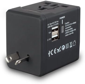Universal World Travel Power AC Adapter Plug with Dual USB Port AU, US, UK, EU