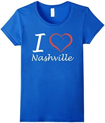 Women's I love Nashville USA america t shirt tee Large Royal Blue