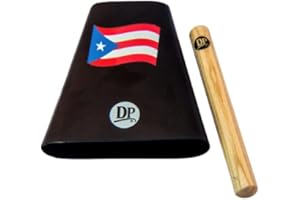 DP Music Puerto Rico Flag 7 Inch Metal Cow Bell Noise Maker with Beater - Cowbell for Sporting, Football Games, Events - Percussion Musical Instrument