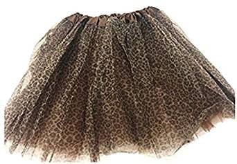 Stylex Party Tutu Skirt for Women Elastic Fancy Dress Costume Dress-up Parties Dancing 3 Layers (Leopard Print)