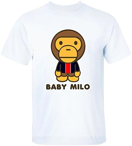 XSHOU Men's Baby Milo Short Sleeve T-Shirt white XL