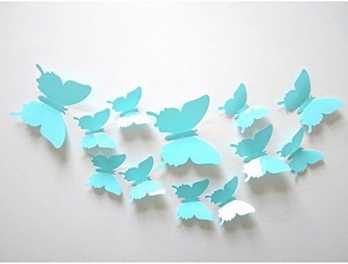 GRC[TM] 3D Blue Butterfly Wall Decor Home Decal Sticker Art Room Removable 3d Mural Stickers Diy Butterfly Design