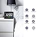 GLOUE Digital Alarm Clock with USB Port for Charging Snooze Function, Timer, Sound Control Function, 12/24Hr, World time Pattern, Month Date & Temperature Display - Black, 8 Alarm Rings
