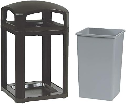 Landmark 35 gal. Square Black Trash Can - FG397001BLA