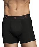 Viita Men's Cotton Incontinence 3 Ply Integrated High Absorbent Panel Leakproof Sanitary Odorless Washable No Fly Boxer Briefs (Pack of 1), Black, Large (36-38