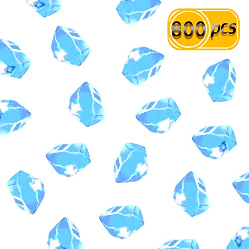 UPlama 800PCS Fake Crushed Ice Rocks,Acrylic Diamond Crystals Ice Rocks Fake Diamonds Plastic Clear Ice Cubes Diamond Table Scatters Acrylic Gems For Vase Fillers Home Decoration Wedding Birthday(Blue - Thumbnail 5
