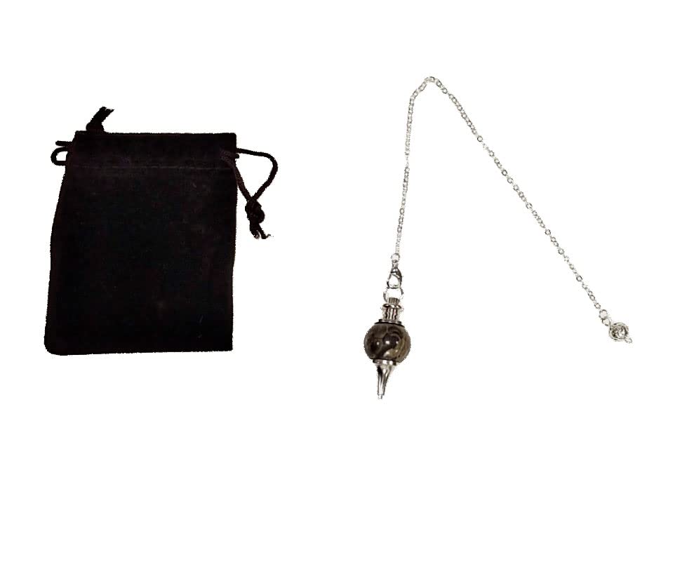 Amethyst Crystal Pendulum, Hexagonal Vintage Crystal Pendulum for Dowsing Rod, Pendulum, Chakra, Pendulum Esoteric, Radiesthesia Pendulum (Amethyst) (Black Agate)