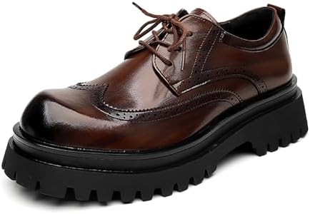Amazon.com | New Oxford Dress Shoes for Men Brown Dress Shoe  display picture 3
