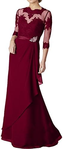 Vienna Bride 2017 Prom Dress Jewel Neck Mother of the Bride Dress Gown-8-Burgundy