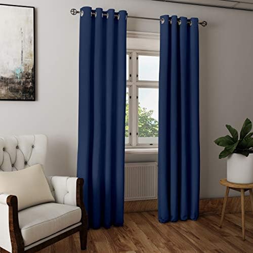 Encasa Homes Door Curtain Plain Colour - Scotch Blue - 1 Panel of (7 ft Long), Light Weight Pure Cotton Canvas, Light-Filtering Non-Blackout, for Living Room, Bedroom (Set of 1)