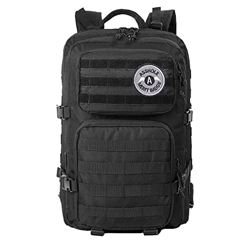 2 Pieces 3in / 7.6cm Asshole Merit Badge Morale Patch, Funny Tactical Military Morale Patch Hook & Loop, Grey