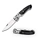 SMTENG Outdoor Camping Hunting Folding Knives Utility German Steel Pocket Knife Black Ebony Log Handle with Gift Box