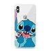 Ultra Slim Soft TPU Transparent Blue Stitch Case for iPhone X XS iPhoneX iPhoneXS Finger Heart Red Love Disney Disneyland Cartoon Cute Chic Lovely Clear Fun Cool Girls Teens Kids Daughter