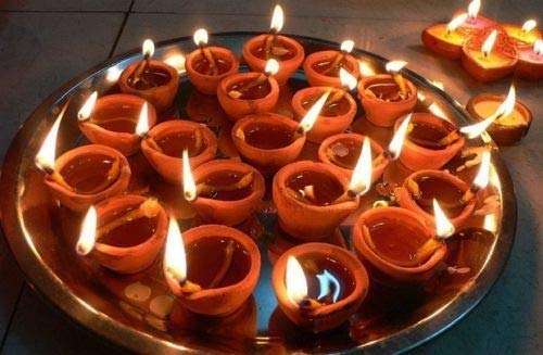 Astha Collection Diya for Puja | Clay | Diya Holder Decorative | Diya Lamps for Pooja | Diwali Gifts and Decoration mitti Diya for Diwali Decoration(Set of 51 Handmade)