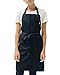 Cotton Kitchen Apron by Abbot Fjord - Mens and Womens Professional Chef Bib Apron - Adjustable Straps with Pockets and Towel Loop (Black)