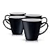 Gifffted Espresso Cups, Porcelain Coffee Shot Cups, 3 Ounce, 90 Milliliter, Ceramic, Black, Set of 4
