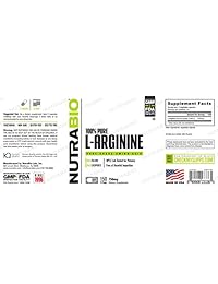 nutrabio 100% Pure L-Arginina (750mg) – 150 Cápsulas de verduras