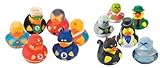 12 Rubber Ducks Superhero & Villian Bathtub Boy's Birthday Party Favors Cake Toppers