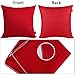 Thmyo 4-Pack 100% Cotton Comfortable Solid Decorative Throw Pillow Cases Square Cushion Cover Pillowcases Sublimation Blank Christmas DIY Throw Pillow Covers for Sofa Bed Car(18x18 inch/ 45x45cm,Red)