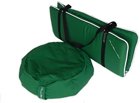 3 Piece Restorative Yoga Set includes Zafu Meditation Pillow Buckwheat Hull filled, Zabuton Cushion 26"x26" with 3" Foam, and Double Buckle Strap, Removable Covers for easy care.