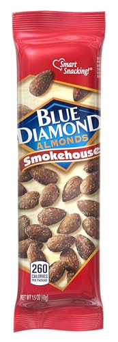 BLUE DIAMOND ALMONDS, SMOKEHOUSE FLAVORED SNACK NUTS, SINGLE SERVE BAGS (1.5 OZ. TUBES, PACK OF 12)