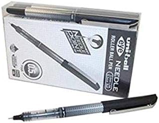 Uni-Ball UB-185S 0.5mm Tip Micro Point Eye Needle Stainless Steel Pen - Black (Pack of 14)