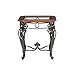 SEI Furniture Prentice Glass Top End Side Table, Dark Cherry/Black