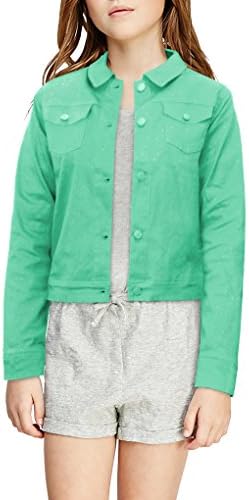 CREST JEANS Girls Glitter Floral Jacket EJK21960BR A Mint 6