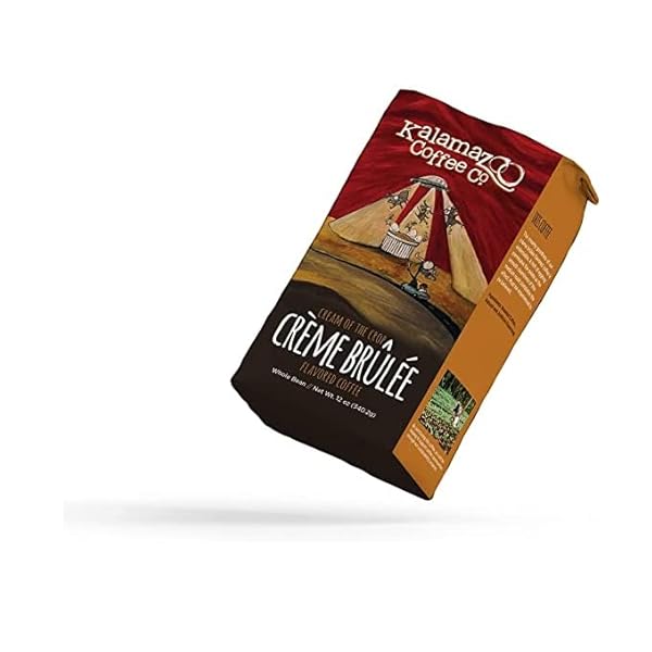 KALAMAZOO COFFEE COMPANY CRÈME BRULÉE WHOLE BEAN COFFEE – CREAM OF THE CROP FLAVORED COFFEE | 12OZ BAG (1 PACK)