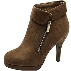 TOP Moda George-40 Ankle Wrap Boots, Tan Suede, 9