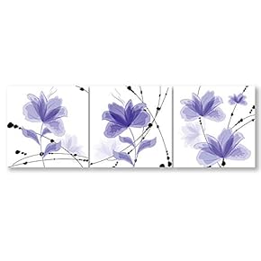 Wall26-3 Panel Canvas Wall Art- Elegant Flowers-Giclee Painting Wall Bedroom Living Room Home Decoration - 12"x12"x3 Panels