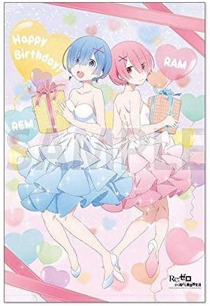Amazon Re ゼロから始める異世界生活 レムの日 B2 タペストリー レム ラム ハッピーバースデー 描き下ろしイラスト リゼロ 誕生日 秋葉原限定品 アニメ 萌えグッズ 通販